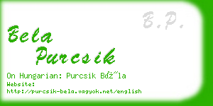 bela purcsik business card